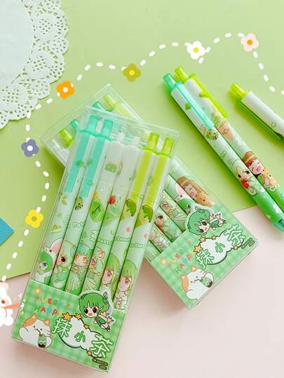 6pcs Cartoon Graphic Gel Pen