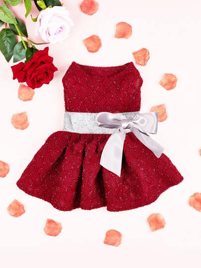 PETSIN 1件宠物狗礼服，情人节和圣诞节宠物礼服，适合猫狗在节日派对和盛会上穿着