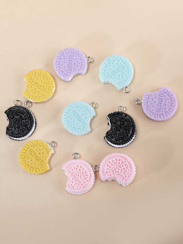 معلق DIY راتنج بسكويت 10 قطع