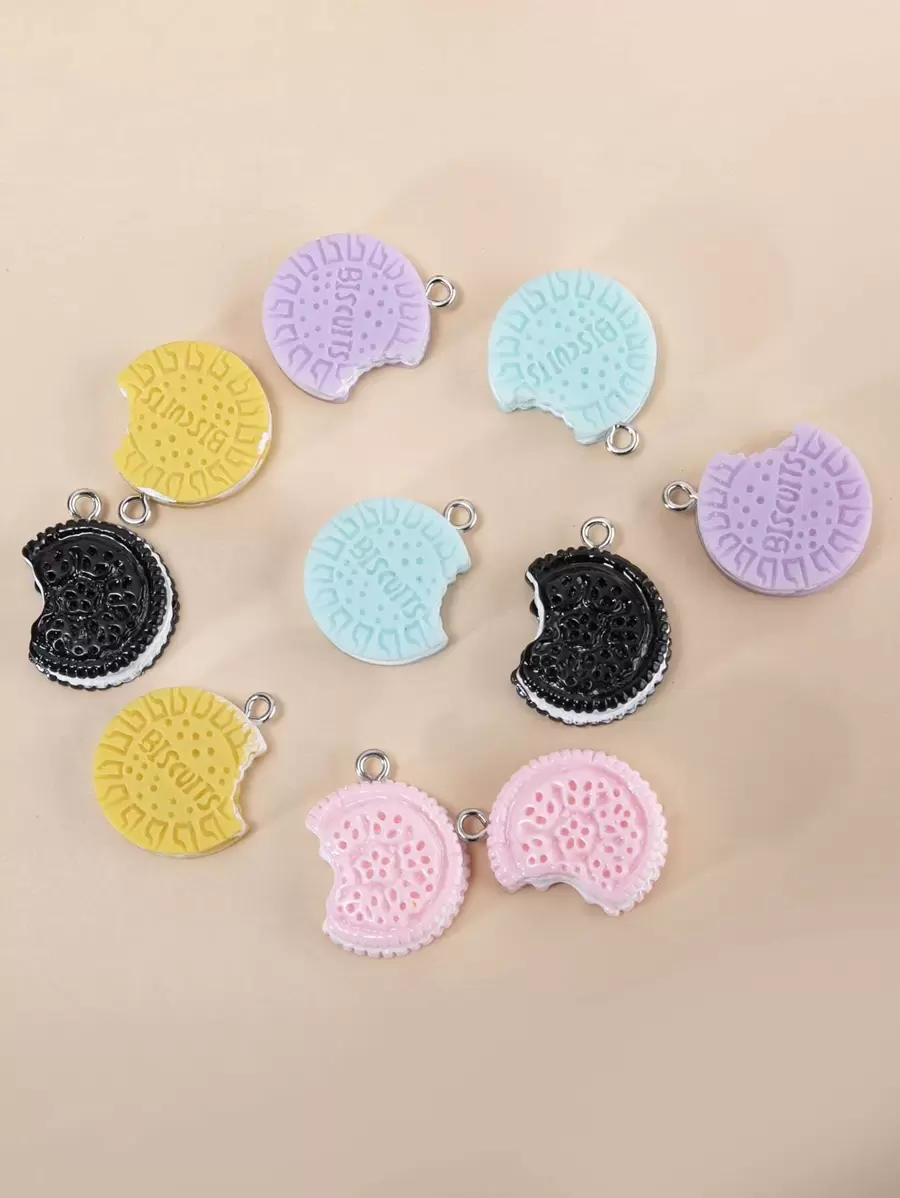 10pcs Resin Biscuit DIY Pendant