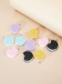 10pcs Resin Biscuit DIY Pendant