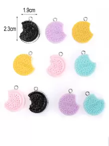 10pcs Resin Biscuit DIY Pendant