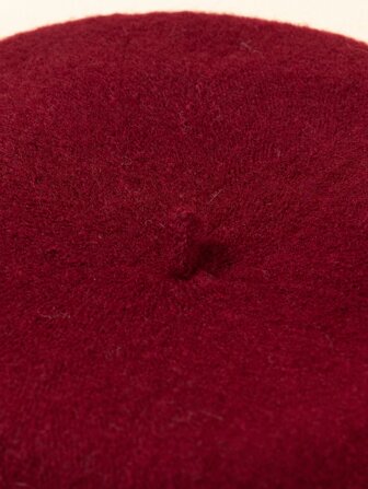 1st Dames Effen Kleur Wollen Baret Met Platte Bovenkant, Japanse Stijl & Elegant, Geschikt Voor Dagelijks Gebruik En Winkelen Vintage Casual Winter Herfst