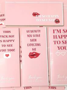 40 piezas Pegatina de regalo labio & con estampado de slogan - Multicolor - Ver 2