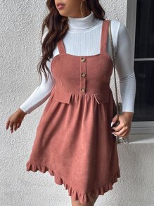 Calvaya Vestido overol bajo con fruncido sin jersey