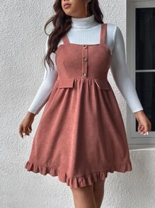 Calvaya Vestido overol bajo con fruncido sin jersey