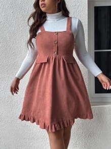 Calvaya Vestido overol bajo con fruncido sin jersey