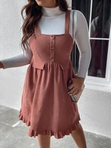 Calvaya Vestido overol bajo con fruncido sin jersey