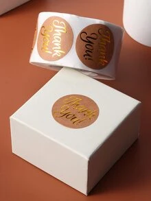 1roll Metallic Slogan Graphic Gift Sticker - Multicolor - View 1