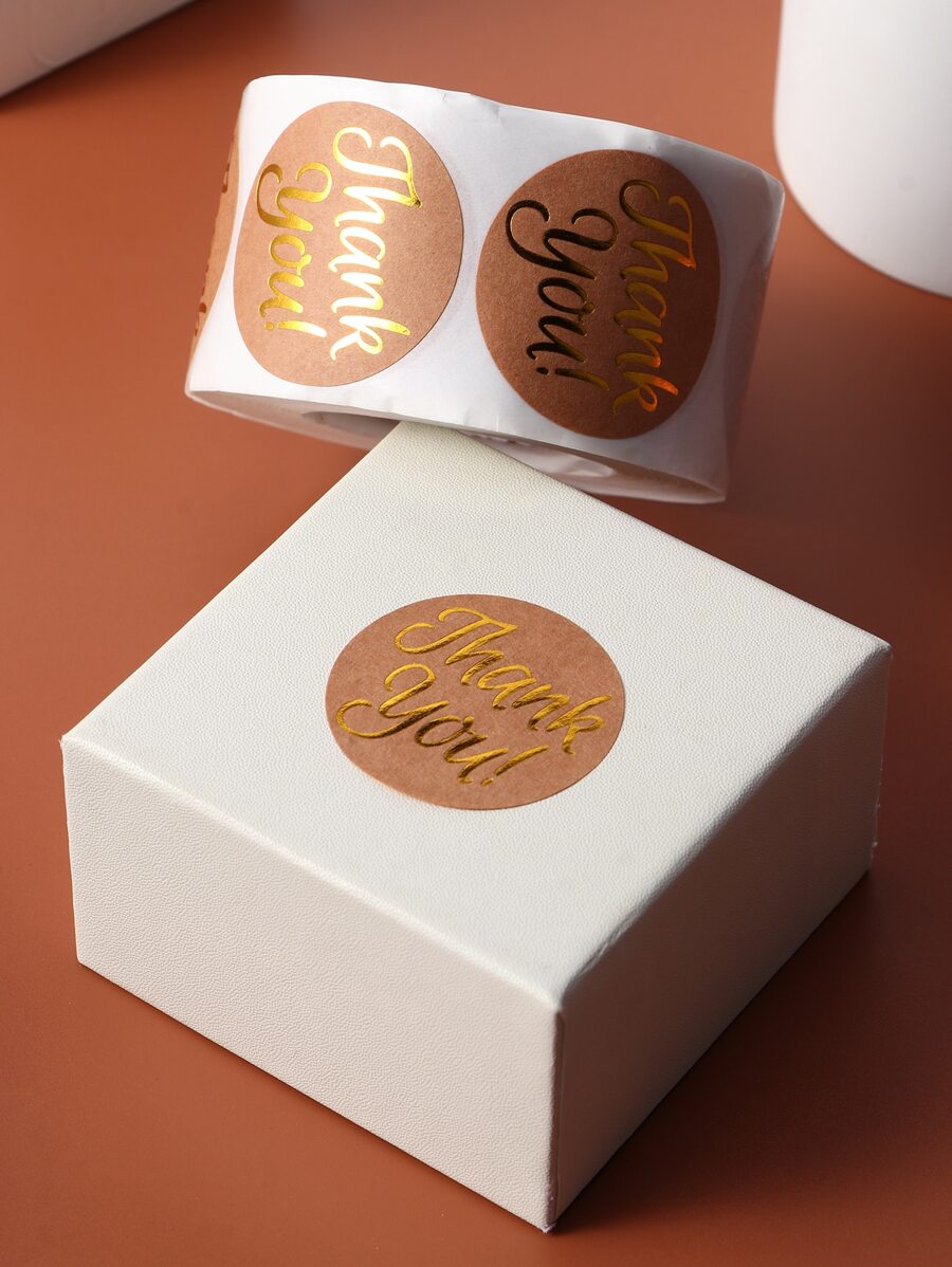 1roll Metallic Slogan Graphic Gift Sticker - Multicolor - View 1