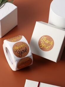 1roll Metallic Slogan Graphic Gift Sticker - Multicolor - View 2