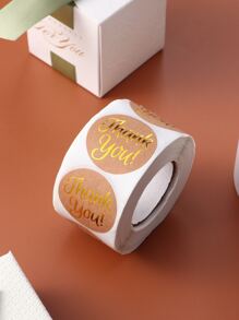 1roll Metallic Slogan Graphic Gift Sticker - Multicolor - View 3