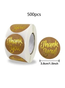 1roll Metallic Slogan Graphic Gift Sticker - Multicolor - View 4
