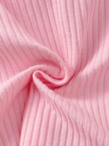 Baby 3pcs Ribbed Knit Lettuce Trim Tee - Multicolor - View 6