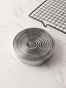 12pcs Stainless Steel Round Cookie Cutter - Silver - View 3