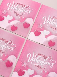 20pcs Valentine's Day Heart Pattern Disposable Napkin - Multicolor - View 1