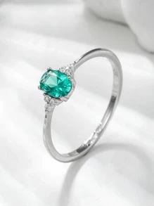 Rhinestone Decor Silver Wedding Band For Women Wedding Wedding Trang sức mỹ - Nhiều màu - Xem 6