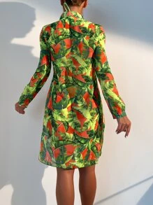 Summer Tropical Print Kimono - Multicolor - View 2