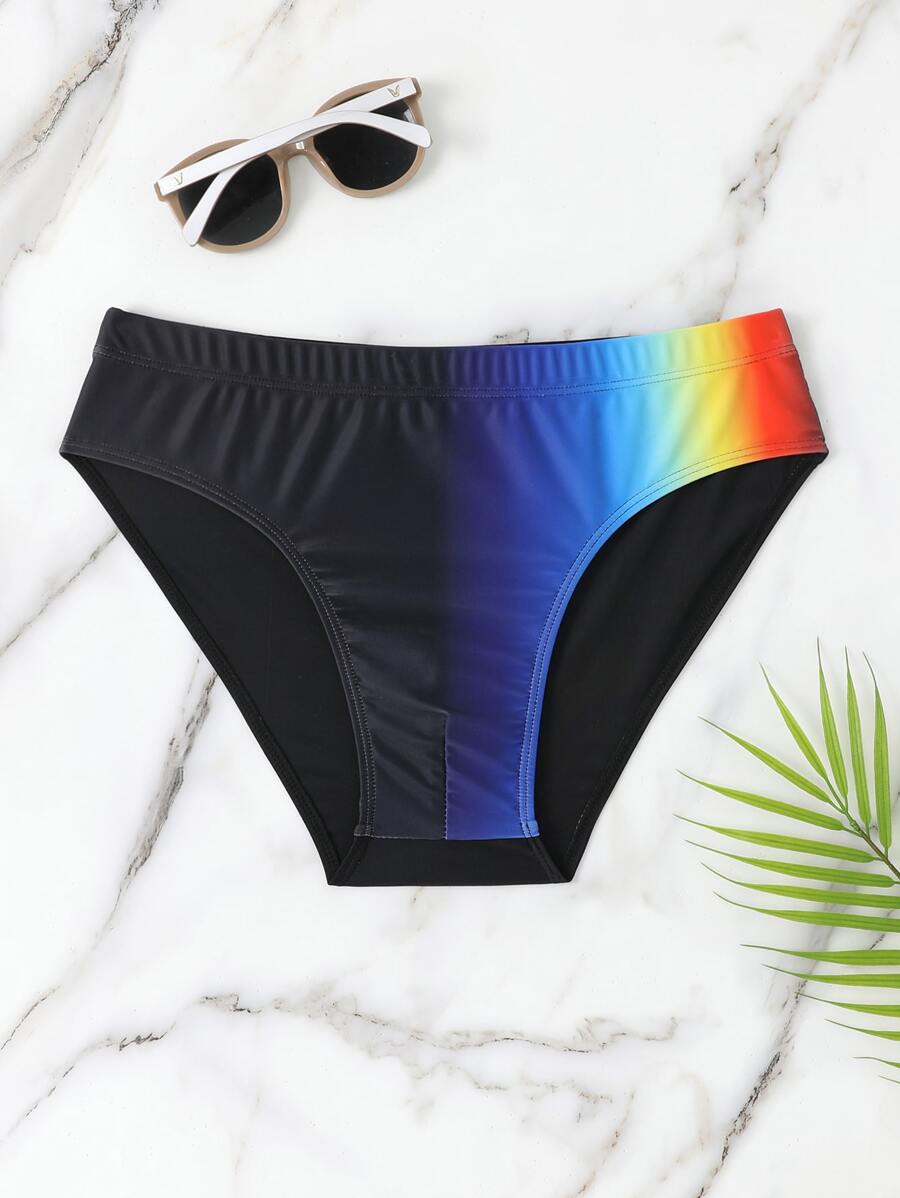 Manfinity Men Ombre Print Swim Brief - Multicolor - View 1