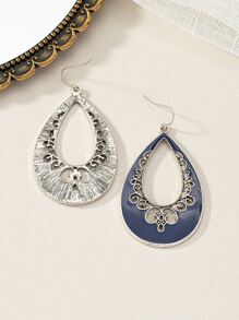 1對女士時尚藍色油滴式古董水滴式耳環 - 彩色 - 查看 2