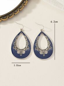 1對女士時尚藍色油滴式古董水滴式耳環 - 彩色 - 查看 3