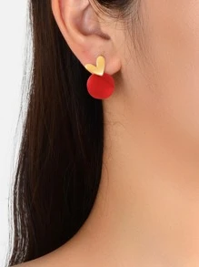 Boucles d'oreilles décoratives en forme de cœur et ronde, idéal pour la Saint-Valentin, la fête des mères, cadeau