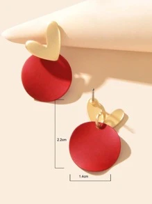 Boucles d'oreilles décoratives en forme de cœur et ronde, idéal pour la Saint-Valentin, la fête des mères, cadeau