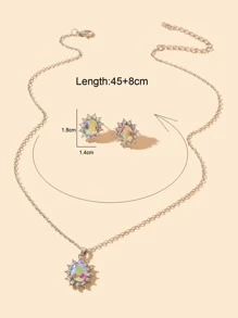 Bộ Trang Sức Trang Trí Kim Cương Giả 3 Món - Nhiều màu - Xem 3