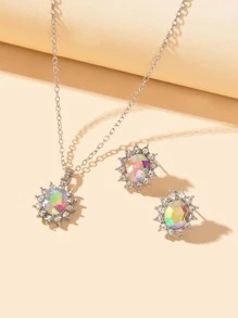 Bộ Trang Sức Trang Trí Kim Cương Giả 3 Món - Nhiều màu - Xem 4