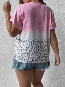 SHEIN LUNE 夏季渐变色豹纹 T 恤 - 彩色 - 查看 3