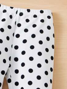 SHEIN Leap Crew 少女2入組圓點打底褲