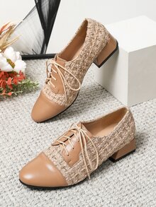 Lace-up Front Oxford Shoes - Multicolor - View 1