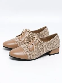 Lace-up Front Oxford Shoes - Multicolor - View 2
