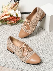 Lace-up Front Oxford Shoes - Multicolor - View 3