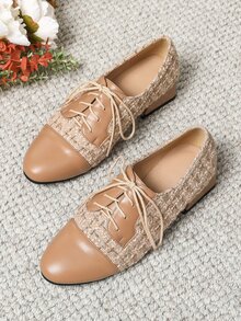 Lace-up Front Oxford Shoes - Multicolor - View 4