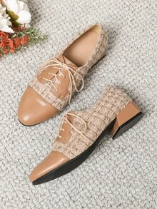 Lace-up Front Oxford Shoes - Multicolor - View 6