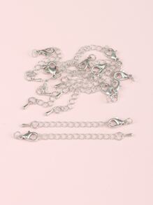10pcs Adjustable Extension Chains For DIY Jewelry Making, Detachable Extender Chains For Necklaces, Anklets, Key Chains - Ancient Silver - View 2