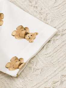 Baby Bear Print Tee & Shorts - White - View 5
