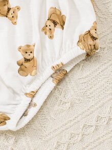 Baby Bear Print Tee & Shorts - White - View 7