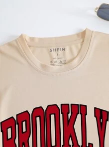 INAWLY Letter Graphic Tee - Apricot - View 3