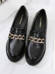 Mocasines con diseño de cadena grueso - Negro - Ver 3