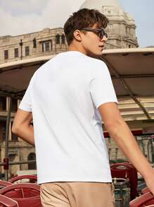 Men Geo Print Tee - White - View 2