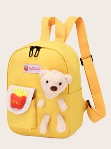 Niños Mochila funcional oso & papas fritas - Amarillo - Ver 1