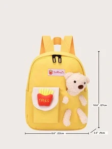 Niños Mochila funcional oso & papas fritas - Amarillo - Ver 3
