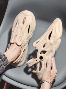 Guốc gỗ Nam màu trơn - Màu Khaki - Xem 3