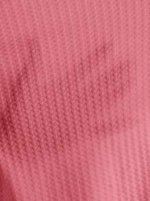SHEIN Essnce Drop Shoulder Waffle Knit Tee - Pink - View 6