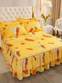 Rabbit Print Bed Skirt - Multicolor - View 2