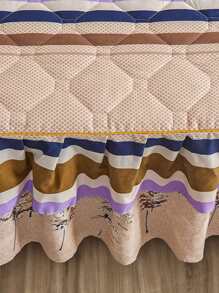 Striped Print Print Bed Skirt - Multicolor - View 4