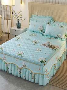 Floral Print Bed Skirt - Multicolor - View 2