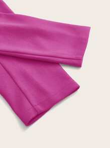 SHEIN Unity 大碼雙排釦花呢外套 - 玫紅色 - 查看 4